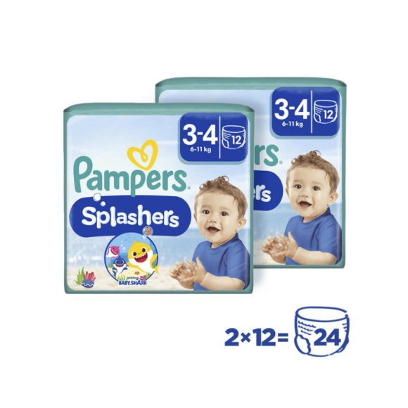 Pampers Splashers úszópelenka, méret: 3-4 (6-11 kg), 1+1, 24 db