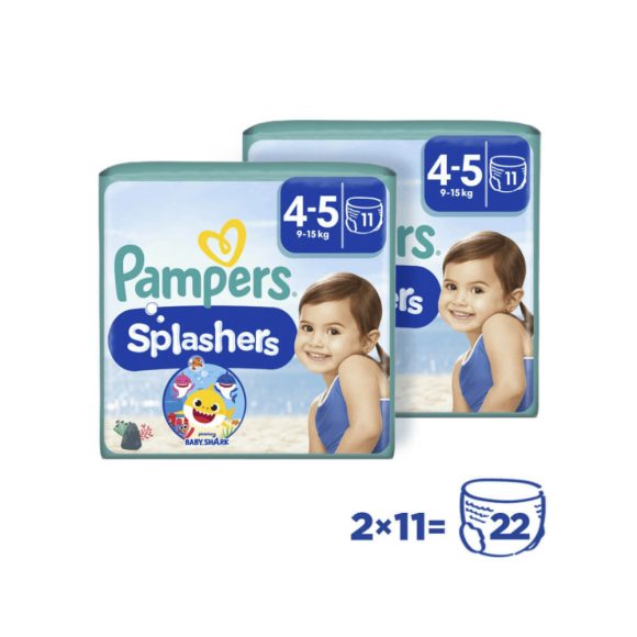 Pampers Splashers úszópelenka, méret: 4-5 (9-15 kg), 1+1, 22 db