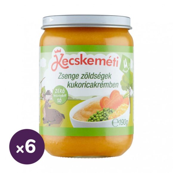 Kecskeméti zsenge zöldségek kukoricakrémben, 4 hó+ (6x190 g)