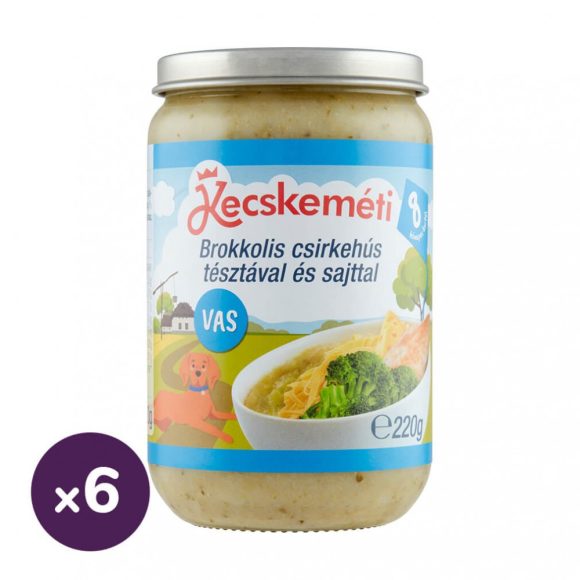 Kecskeméti brokkolis csirkehús tésztával és sajttal, 8 hó+ (6x220 g)