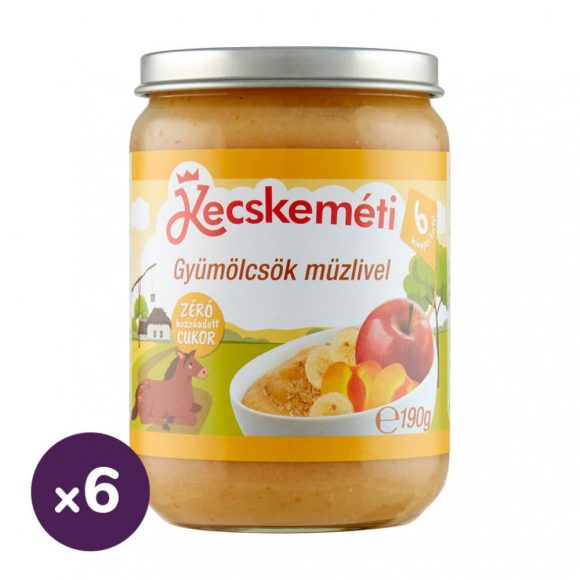 Kecskeméti gyümölcsök müzlivel, 6 hó+ (6x190 g)