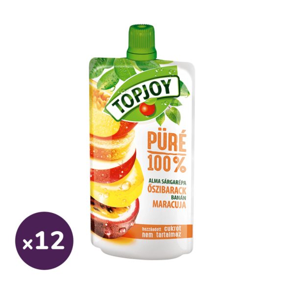 Topjoy 100% Őszibarack-maracuja püré (12x120 g)