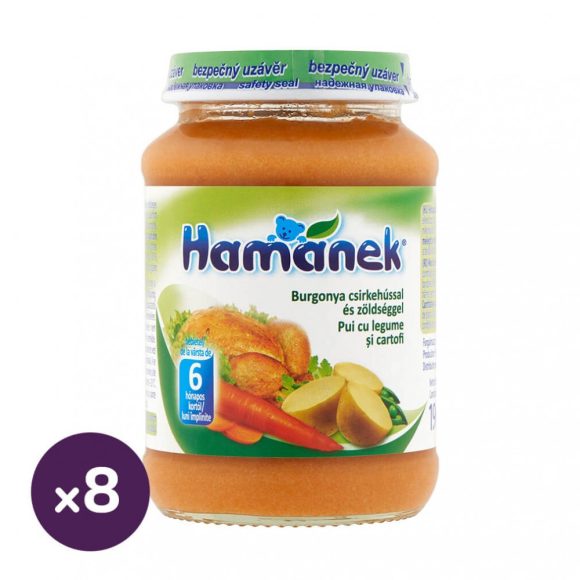 Hamánek bébiétel burgonya csirkehússal és zöldséggel, 6 hó+ (8x190 g)