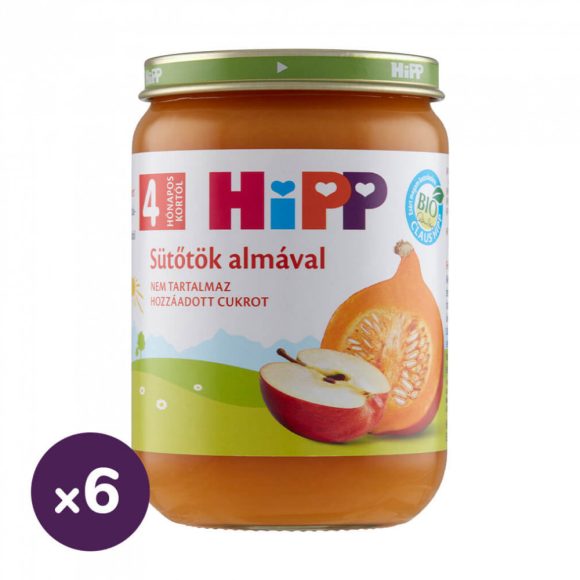 Hipp BIO sütőtök almával, 4 hó+ (6x190 g)