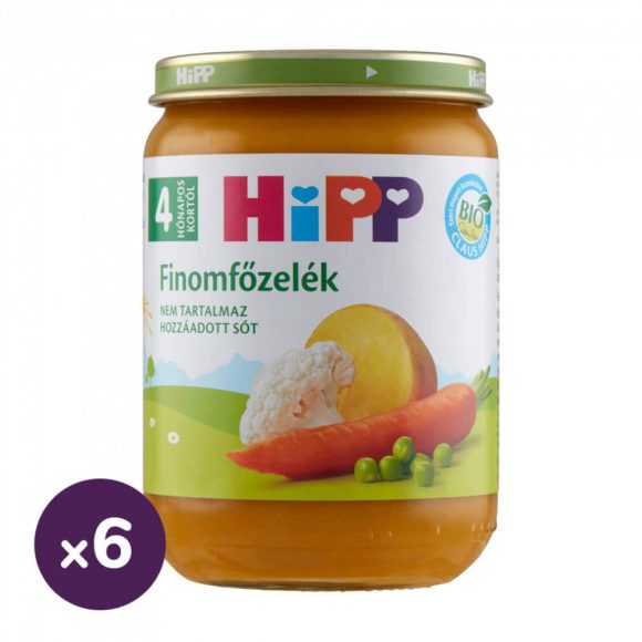 Hipp BIO finomfőzelék, 4 hó+ (6x190 g)