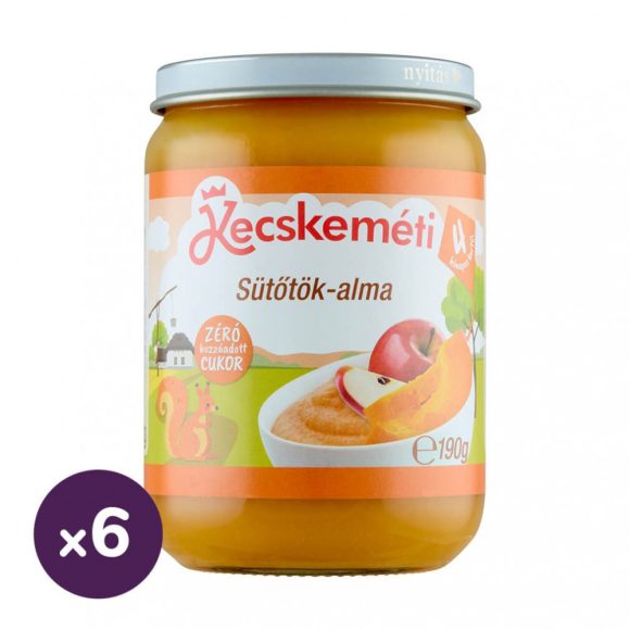 Kecskeméti sütőtök-alma, 4 hó+ (6x190 g)