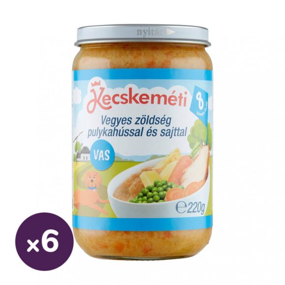 Kecskeméti vegyes zöldség pulykahússal és sajttal, 8 hó+ (6x220 g)