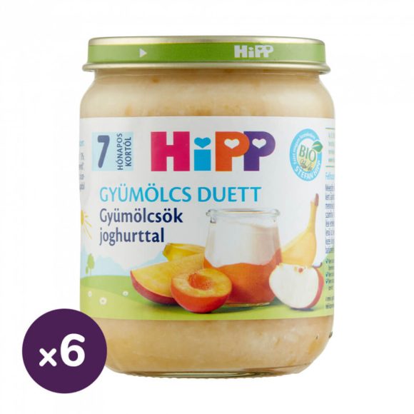 Hipp BIO gyümölcsök joghurttal, 7 hó+ (6x160 g)