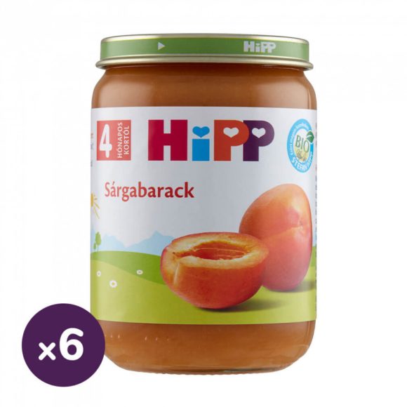 Hipp BIO sárgabarack 4 hó+ (6x190 g)