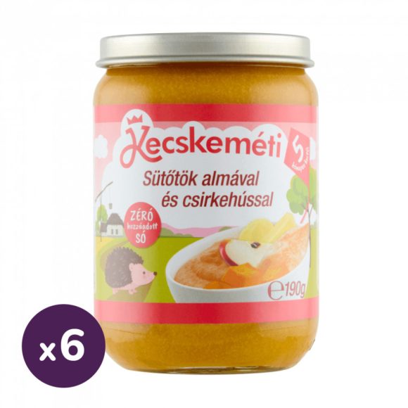 Kecskeméti sütőtök almával és csirkehússal, 5 hó+ (6x190 g)