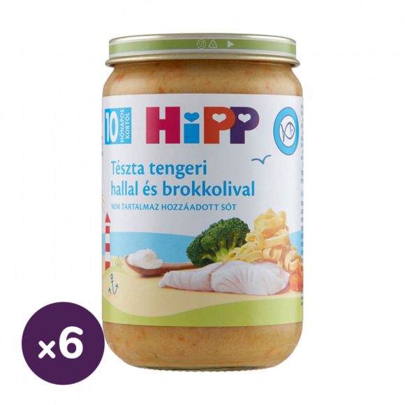 Hipp BIO tészta tengeri hallal és brokkolival, 10 hó+ (6x220 g)