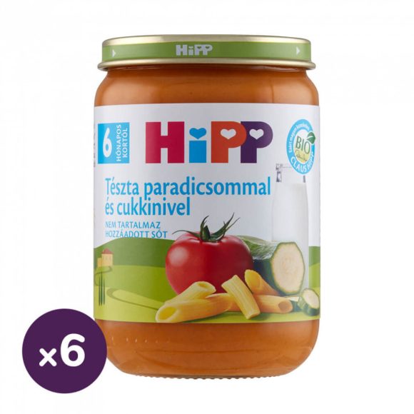 Hipp BIO tészta paradicsommal és cukkinivel, 6 hó+ (6x190 g)