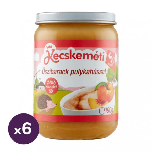 Kecskeméti őszibarack pulykahússal, 5 hó+ (6x190 g)