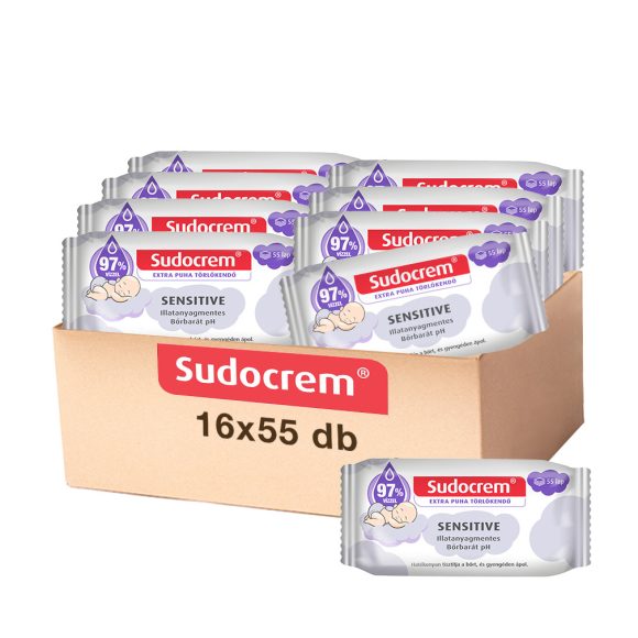 Sudocrem Sensitive nedves törlőkendő 16x55 db