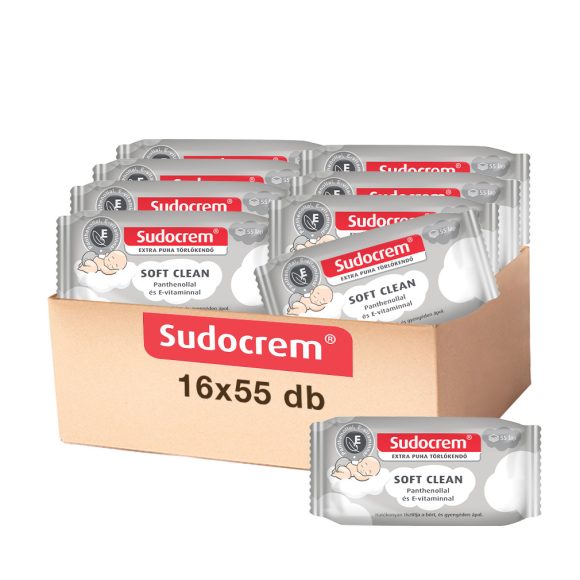 Sudocrem Soft Clean nedves törlőkendő 16x55 db