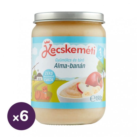 Kecskeméti alma-banán túrókrémmel, 7 hó+ (6x190 g)