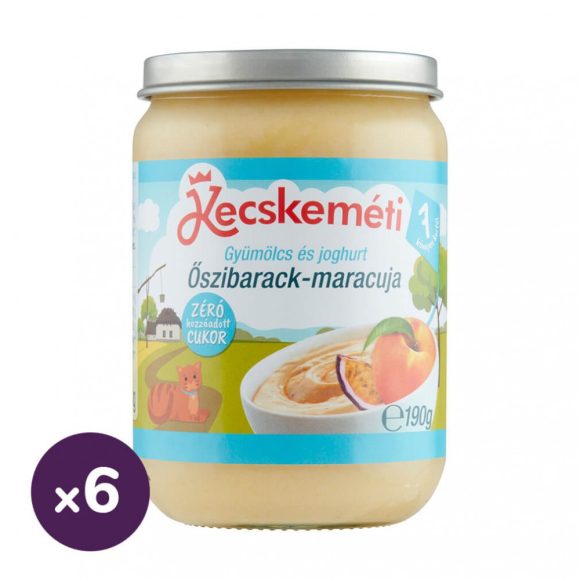 Kecskeméti őszibarack-maracuja joghurttal, 7 hó+ (6x190 g)