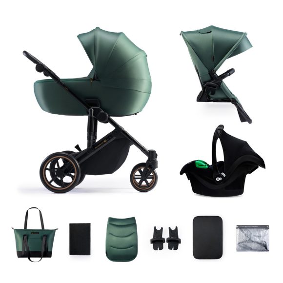 KINDERKRAFT SELECT Kombinált babakocsi 3in1 Prime 2 Dark Green, Premium