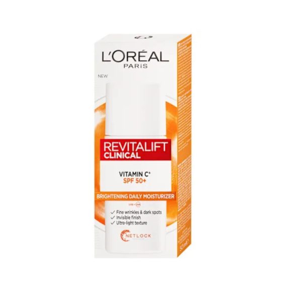 L'Oréal Paris Revitalift Clinical Daily UV-sugárzás elleni fluid SPF 50+ C-vitaminnal (50 ml)