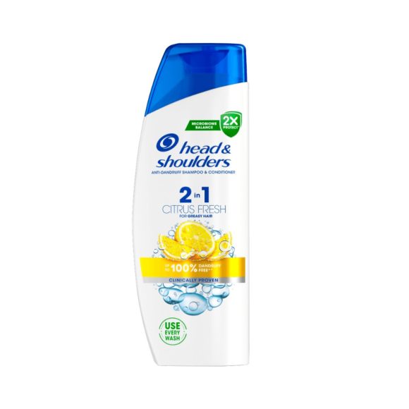 Head & Shoulders Citrus Fresh 2az1-ben korpásodás elleni sampon zsíros hajra (330 ml)