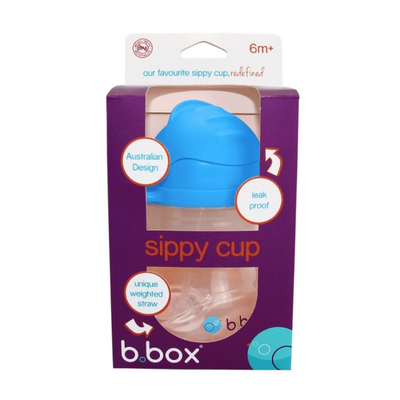 B.box súlyozott szívószálas itatópohár 240 ml (vízkék)