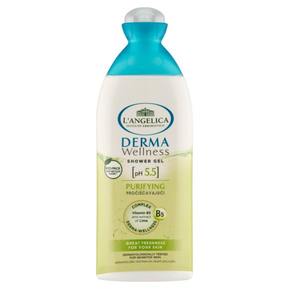 L'Angelica Derma Wellness mélytiszító tusfürdő - Lime, ph 5.5 B5 vitaminnal - 250ml