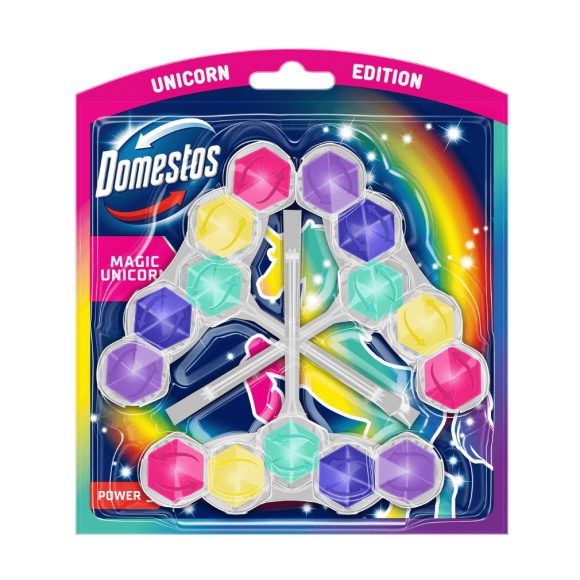 Domestos Power5 WC frissítő blokk, Magic Unicorn (3x50 g)