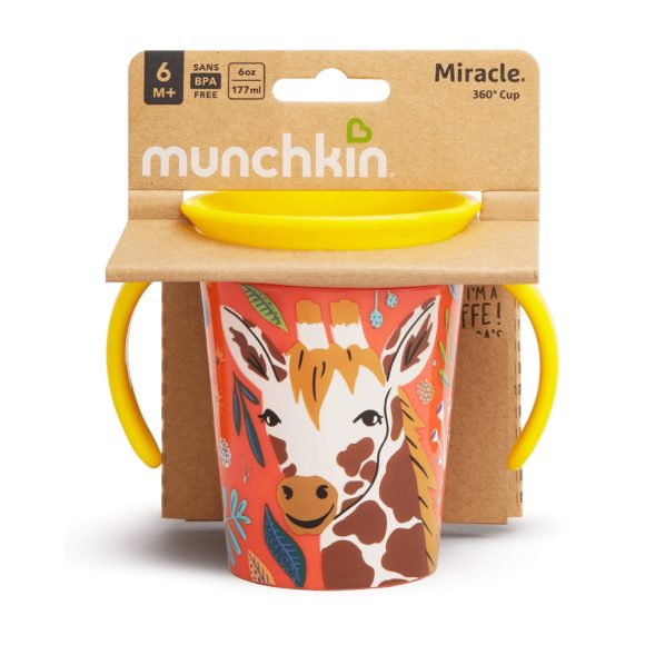 Munchkin Wildlove Miracle Cup itatópohár, 177 ml (zsiráf)