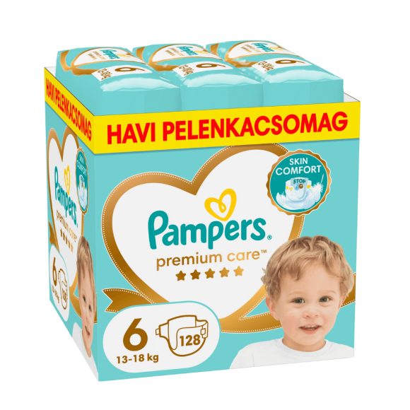 Pampers Premium Care pelenka 6, 13-18 kg, HAVI PELENKACSOMAG 128 db