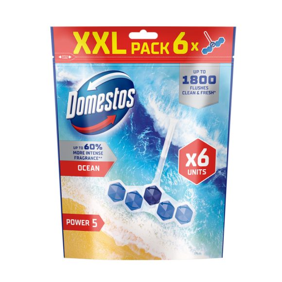 Domestos Power5 WC frissítő blokk, Ocean (6x50 g)