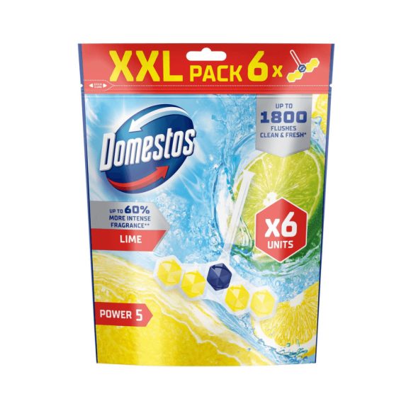 Domestos Power5 WC frissítő blokk, Lime (6x50 g)