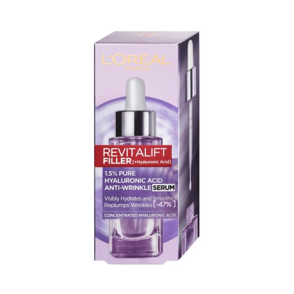 L'Oréal Paris Revitalift Filler ránctalanító szérum 1,5 % tiszta hialuronsavval (30 ml)