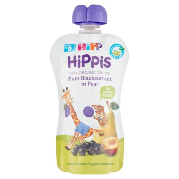 Hipp HiPPiS BIO gyümölcspép szilva-feketeribizli körtében, 6 hó+ (100 g)