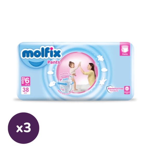 Molfix Pants bugyipelenka, XL 6, 15+ kg, HAVI PELENKACSOMAG 114 db