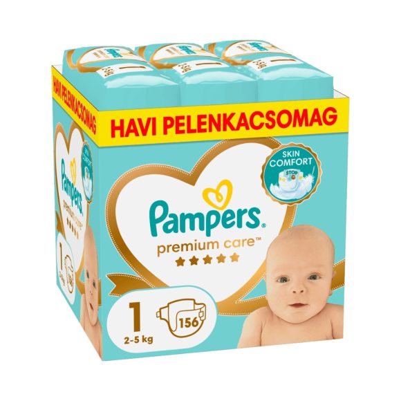 Pampers Premium Care pelenka 1, 2-5 kg, HAVI PELENKACSOMAG 156 db