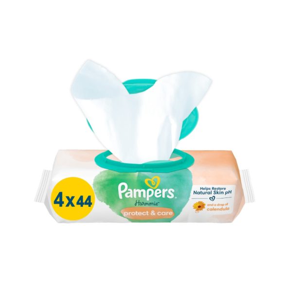 Pampers Harmonie Protect & Care nedves törlőkendő (4x44 db)