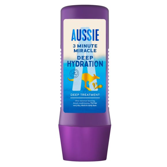 Aussie 3 Minute Miracle Deep Hydration Vegán Mélypakolás És Hajmaszk (225 ml)