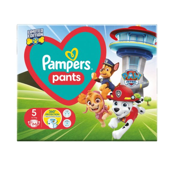 Pampers Pants Mancs Őrjárat bugyipelenka, Junior 5, 12-17 kg, 66 db