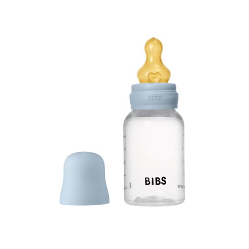 BIBS cumisüvegszett 150 ml - natúr kaucsuk cumifejjel - pasztellkék