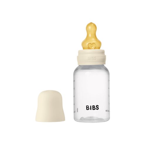 BIBS cumisüvegszett 150 ml - natúr kaucsuk cumifejjel - krémfehér