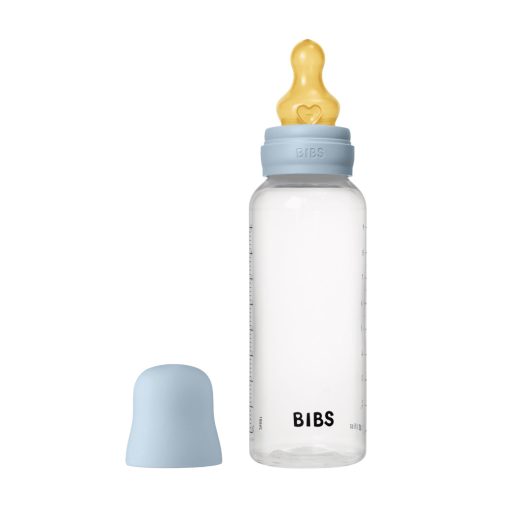 BIBS cumisüvegszett 270 ml - natúr kaucsuk cumifejjel - pasztellkék