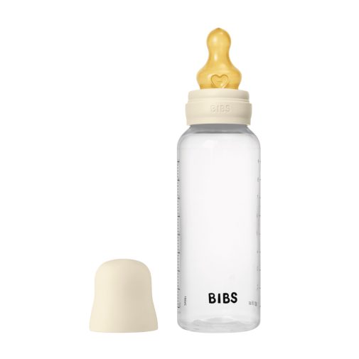 BIBS cumisüvegszett 270 ml - natúr kaucsuk cumifejjel - krémfehér