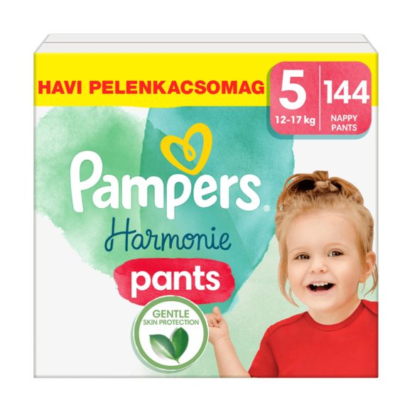 Pampers Harmonie Pants bugyipelenka 5, 12-17 kg, HAVI PELENKACSOMAG 144 db