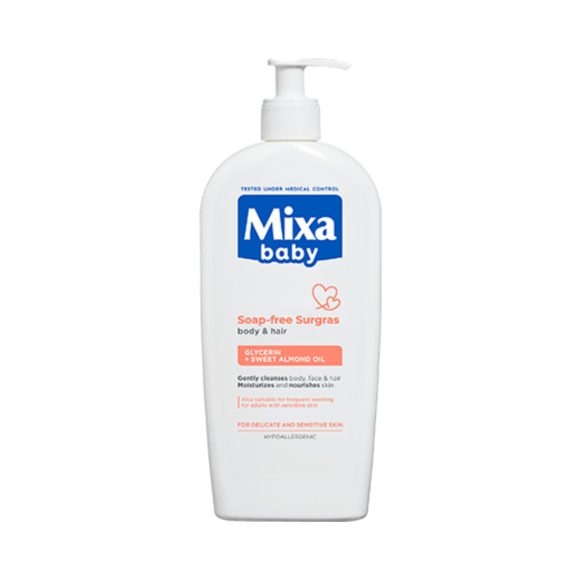 Mixa Baby szappanmentes tusfürdő és sampon (400 ml)