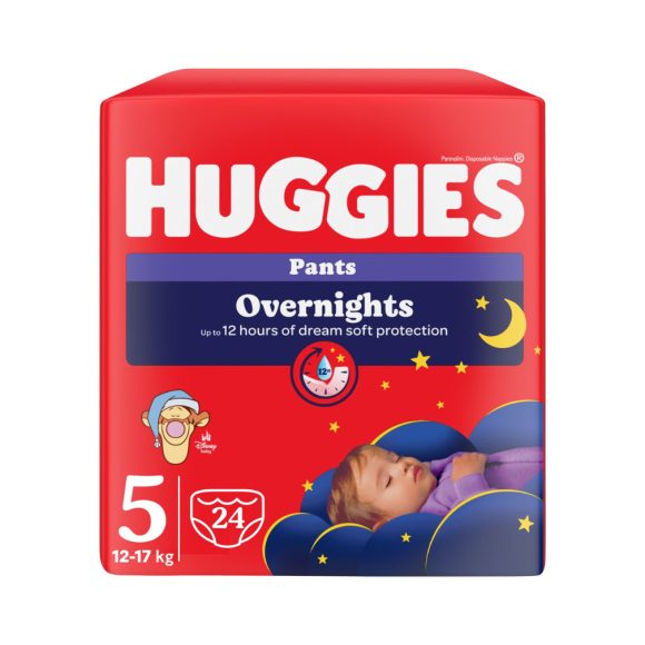 Huggies Overnights éjszakai bugyipelenka 5, 12-17 kg (24 db)