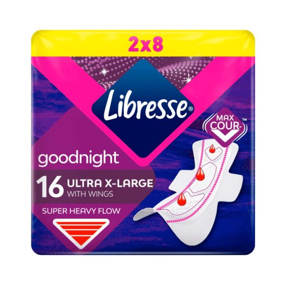 Libresse Ultra Goodnight Extra Large Wings Duo egészségügyi betét (2x8 db)