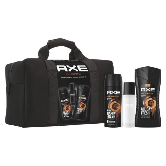 Axe Dark Temptation ajándékcsomag after shave-vel és utazótáskával