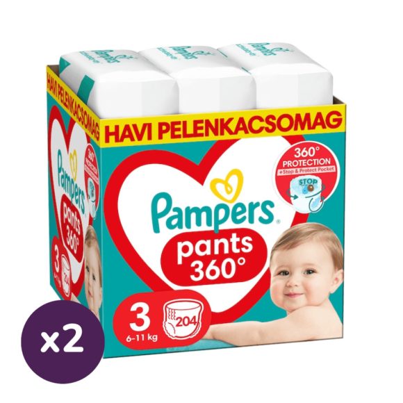 INGYENES SZÁLLÍTÁS - Pampers Pants bugyipelenka 3, 6-11 kg, 1+1, 408 db